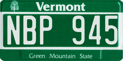 VT license plate NBP945