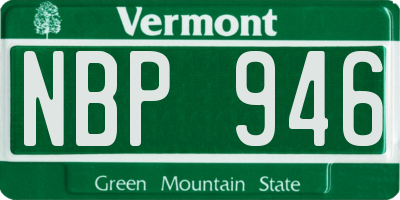 VT license plate NBP946