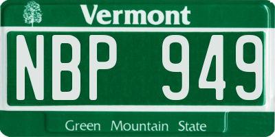 VT license plate NBP949