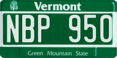 VT license plate NBP950