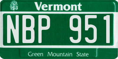 VT license plate NBP951