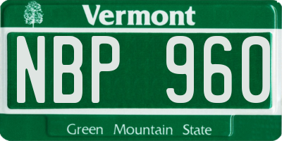 VT license plate NBP960