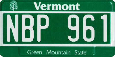 VT license plate NBP961