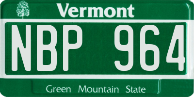 VT license plate NBP964
