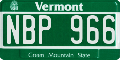VT license plate NBP966