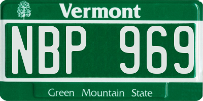 VT license plate NBP969