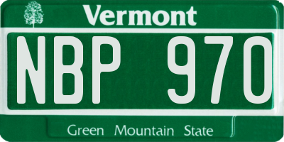 VT license plate NBP970