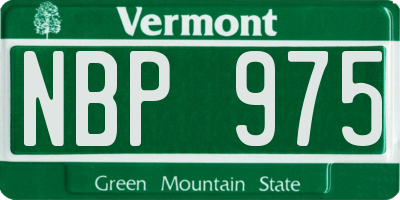 VT license plate NBP975