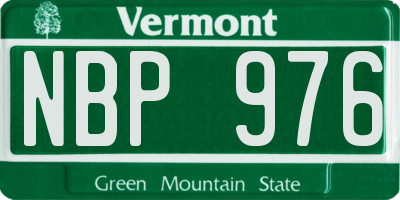 VT license plate NBP976