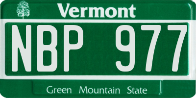 VT license plate NBP977