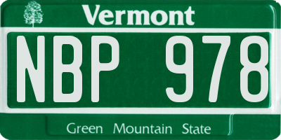 VT license plate NBP978
