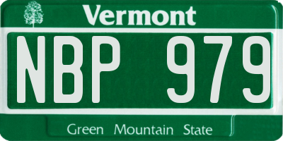 VT license plate NBP979