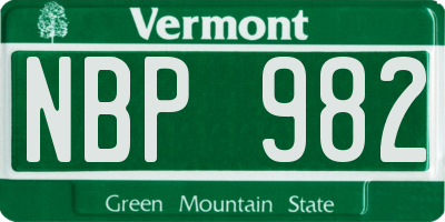 VT license plate NBP982