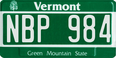 VT license plate NBP984
