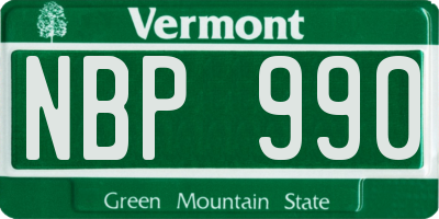 VT license plate NBP990
