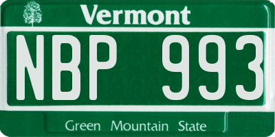 VT license plate NBP993