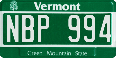 VT license plate NBP994