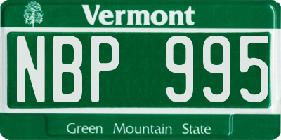 VT license plate NBP995