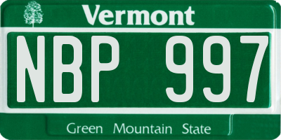 VT license plate NBP997