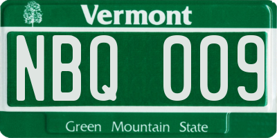 VT license plate NBQ009