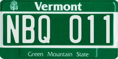 VT license plate NBQ011