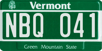 VT license plate NBQ041