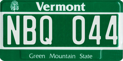 VT license plate NBQ044