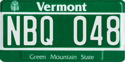 VT license plate NBQ048