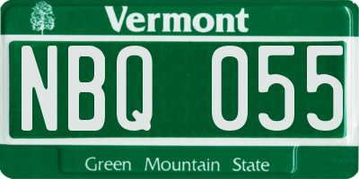 VT license plate NBQ055