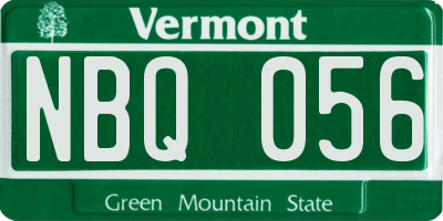 VT license plate NBQ056