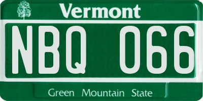 VT license plate NBQ066