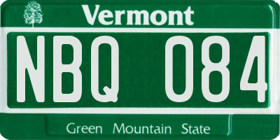 VT license plate NBQ084