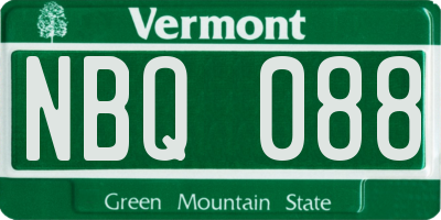 VT license plate NBQ088