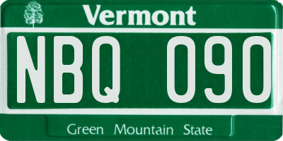 VT license plate NBQ090