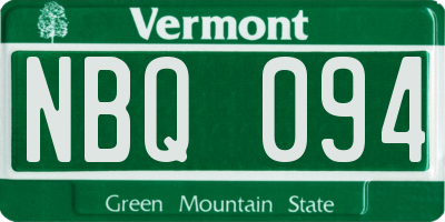 VT license plate NBQ094