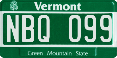 VT license plate NBQ099