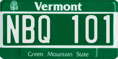 VT license plate NBQ101