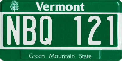 VT license plate NBQ121
