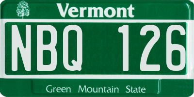 VT license plate NBQ126