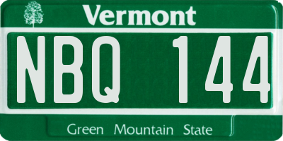 VT license plate NBQ144