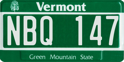 VT license plate NBQ147