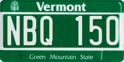 VT license plate NBQ150