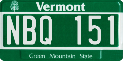 VT license plate NBQ151