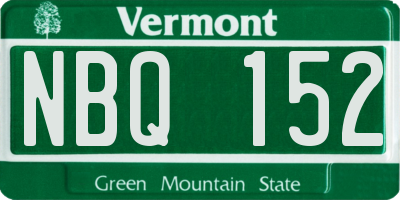 VT license plate NBQ152