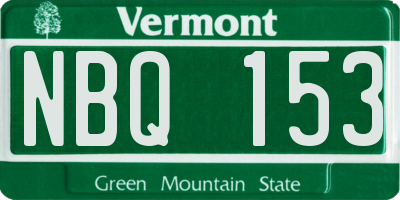 VT license plate NBQ153