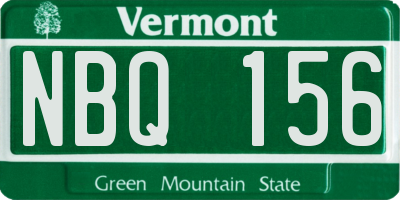VT license plate NBQ156