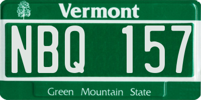VT license plate NBQ157
