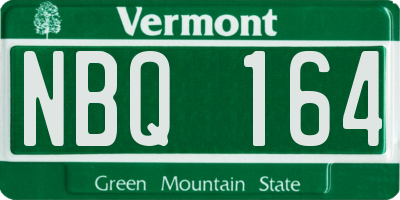 VT license plate NBQ164