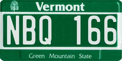 VT license plate NBQ166
