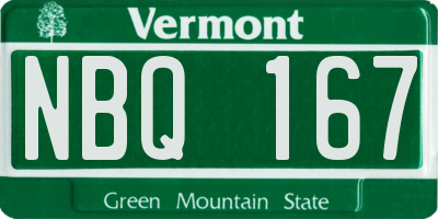 VT license plate NBQ167
